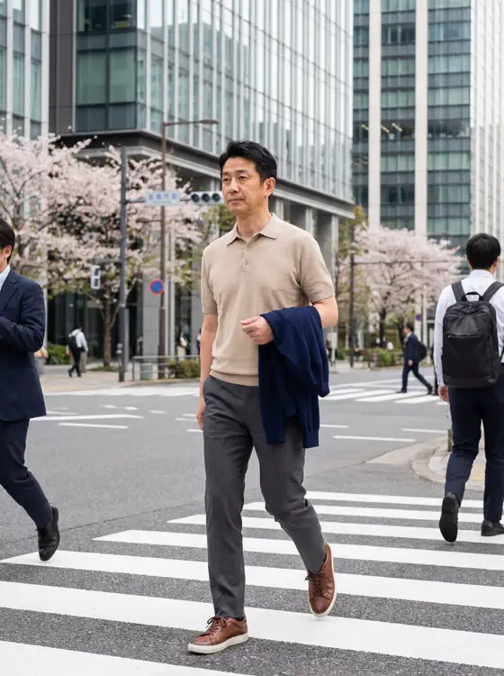 25度の半袖ポロ通勤