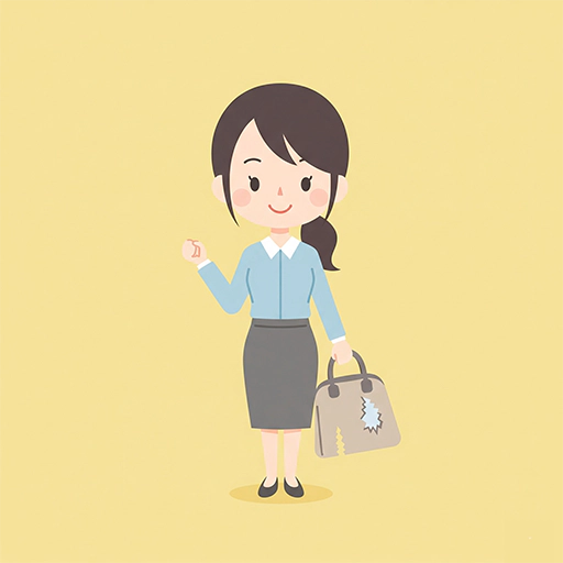 簡単に破損する通勤袋