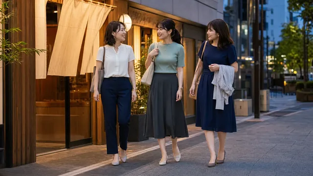 居酒屋とホテルで選ぶ女性の会社歓迎会コーデ