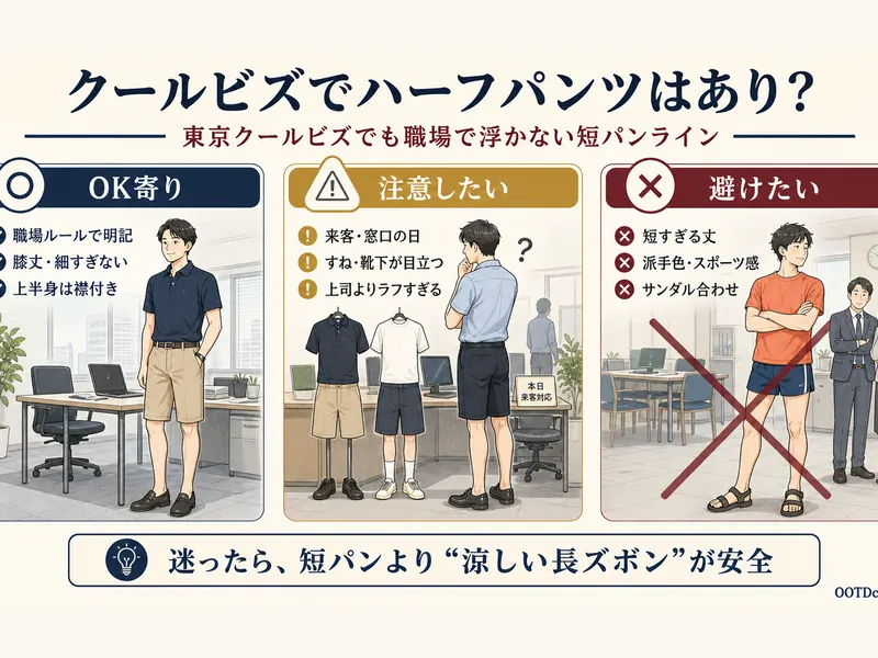 職場でのハーフパンツ