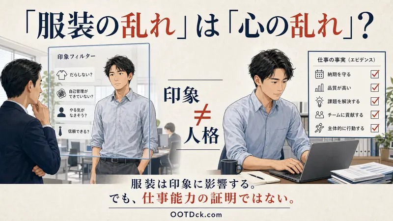 服装による第一印象と実際の仕事の事実を分けて見る日本の職場