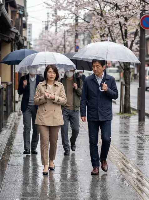 雨の日の新生活通勤服